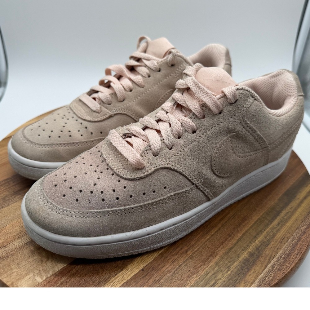 Nike Court Vision Women's Size 8 Low Pink Suede Sneakers 0622